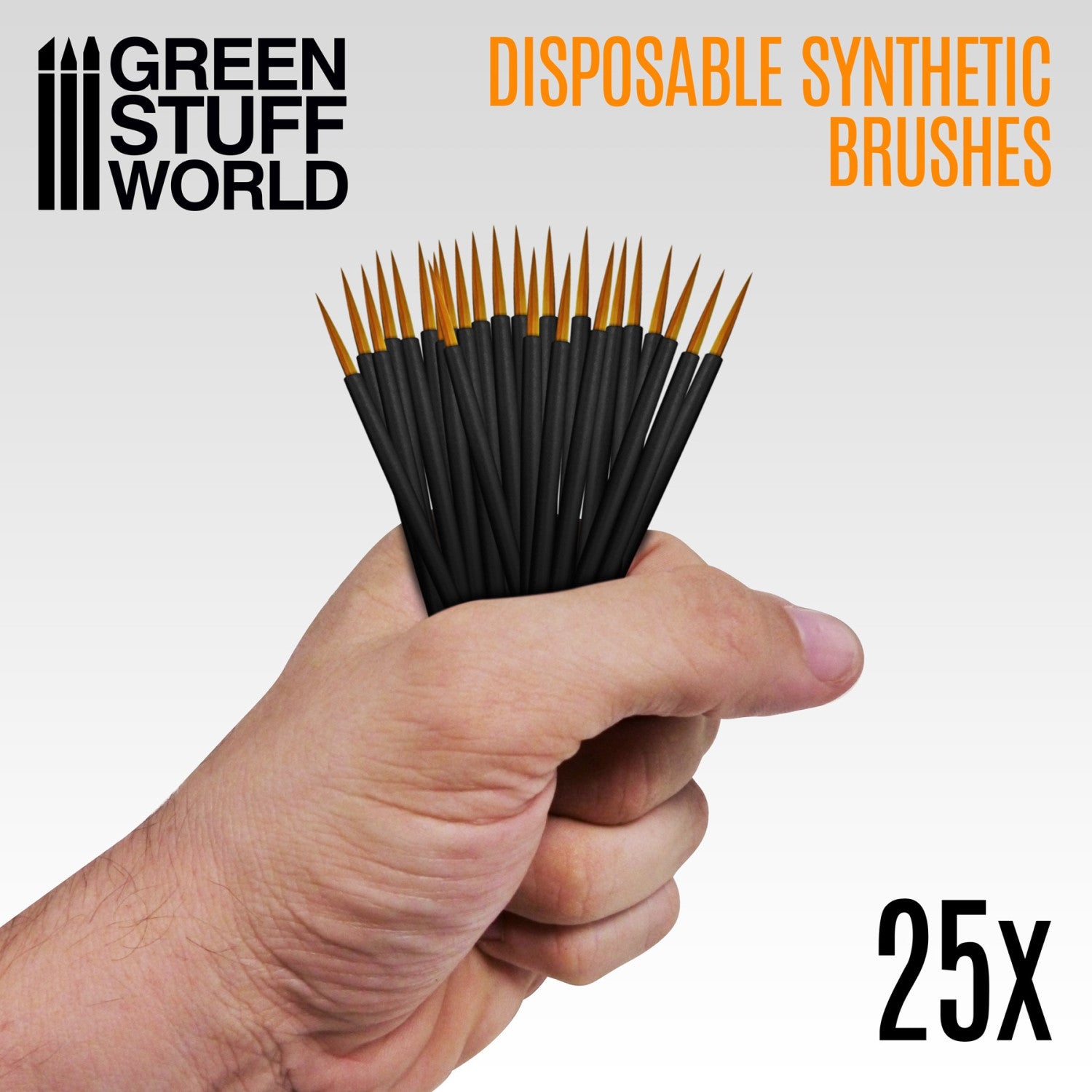 25x Disposable Synthetic Brushes – set od 25 jednokratnih sintetičkih četkica za modelarstvo