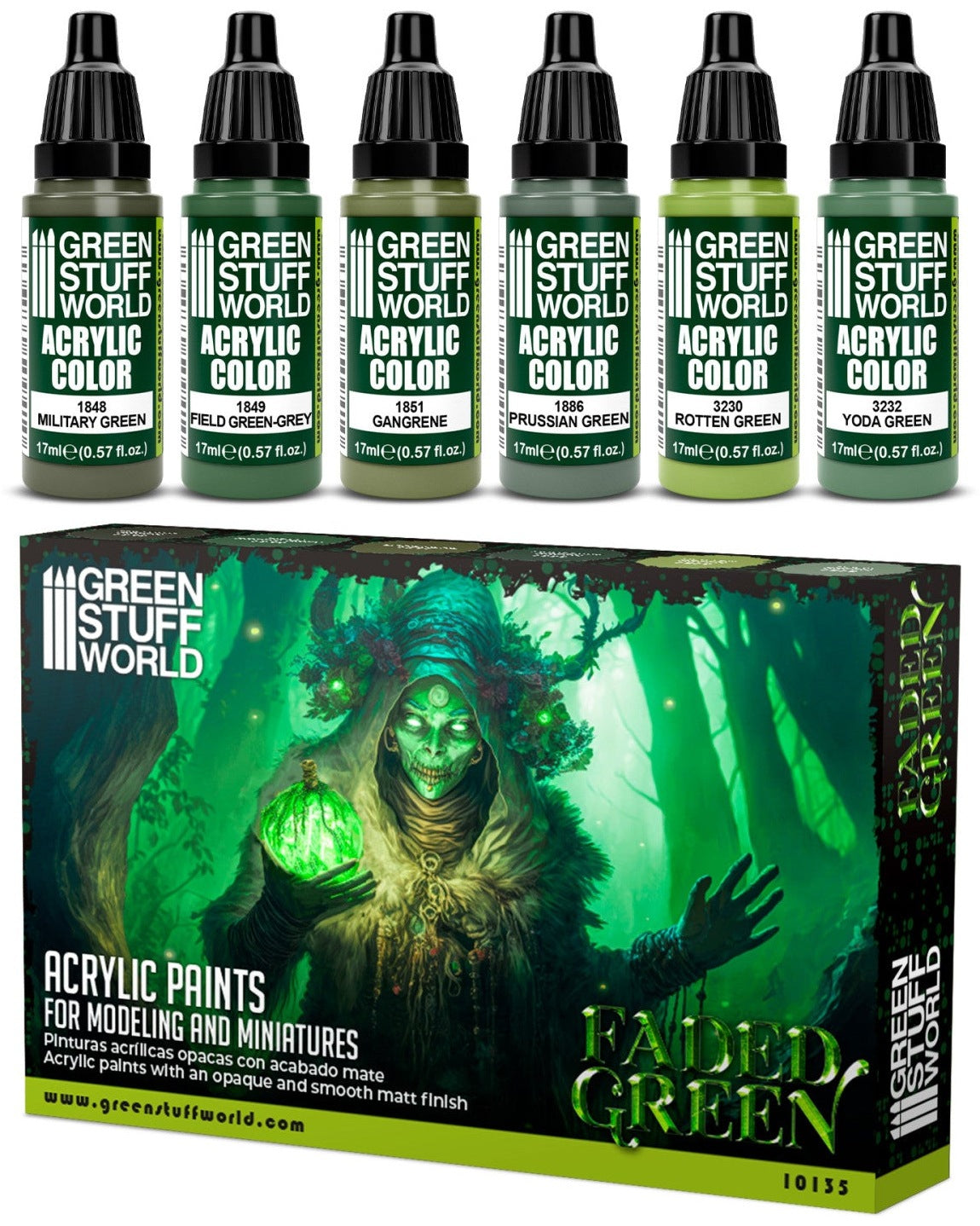 Paint Set - Faded Green | Set Akrilnih Boja x6