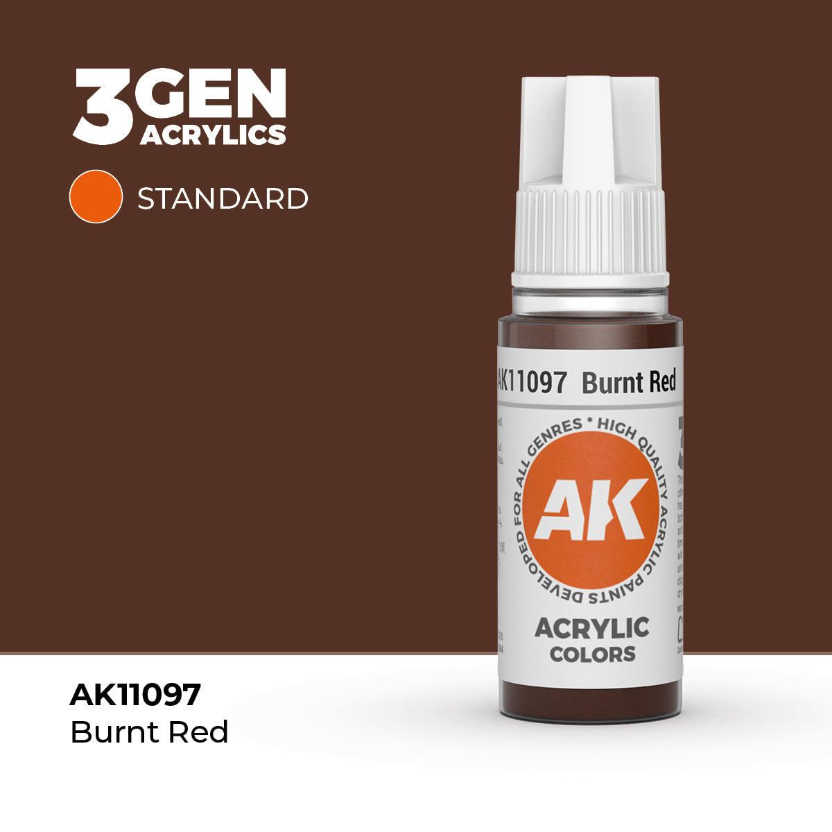 AK Interactive Burnt Red – 17ml - 3rd Gen Akrilna Boja AK11097 - front