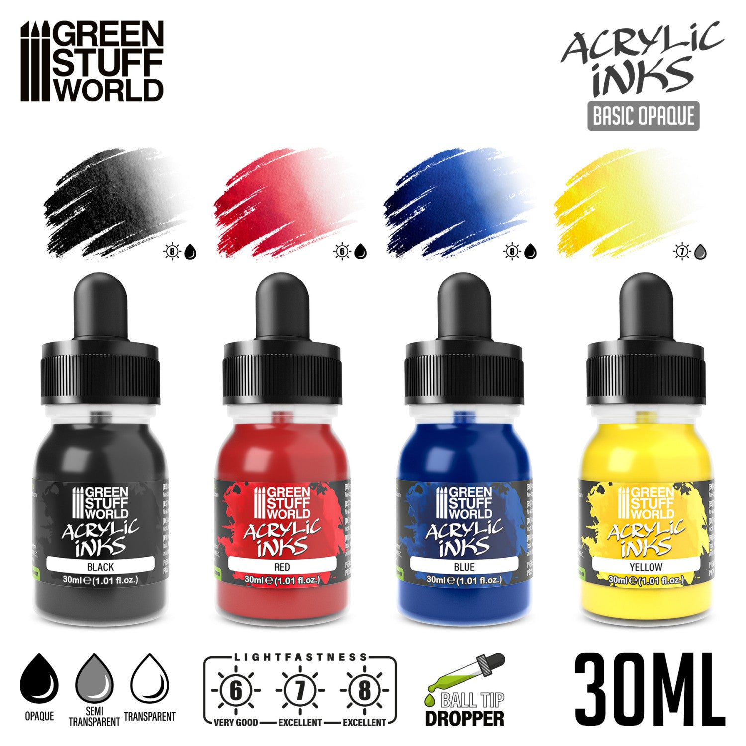 Opaque Acrylic Inks Set - 4 boje | Opaque inkovi