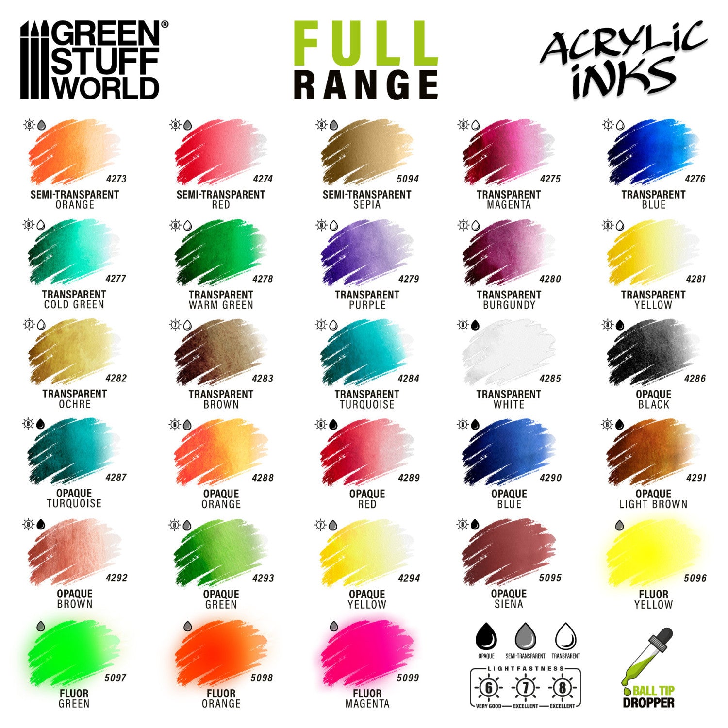 Transparent Acrylic Inks Set - 4 boje | Transparentni inkovi
