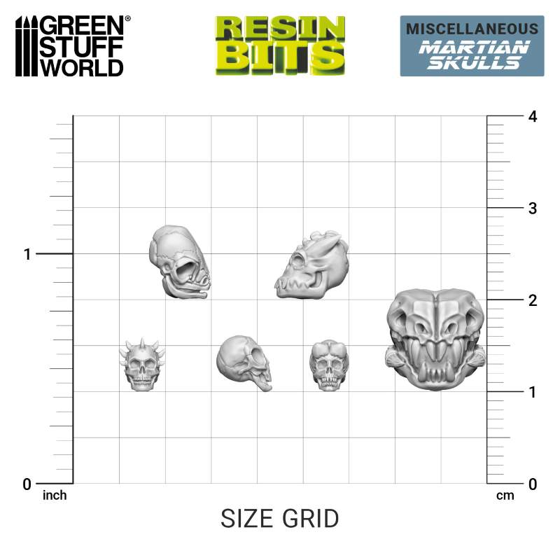 3D Printed Alien Skulls Set | 3D štampani set alien lobanja (21 kom, 1:48 razmera)