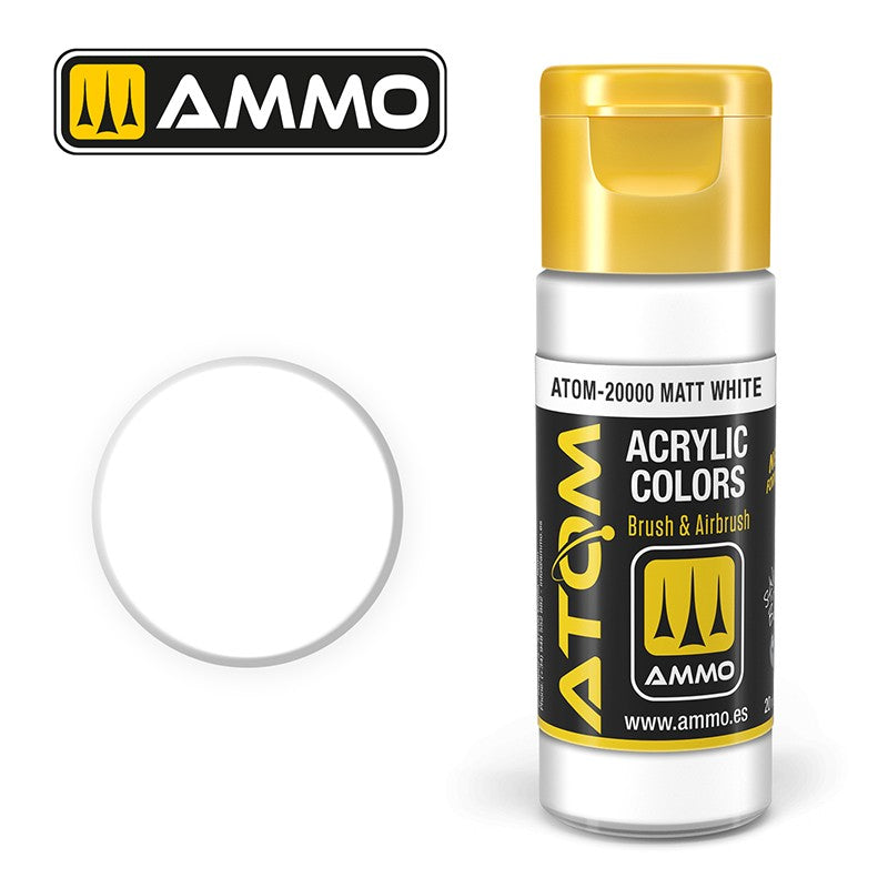 Ammo ATOM Color Matt White FS37925 akrilna boja za makete
Mat bela boja za modelarstvo