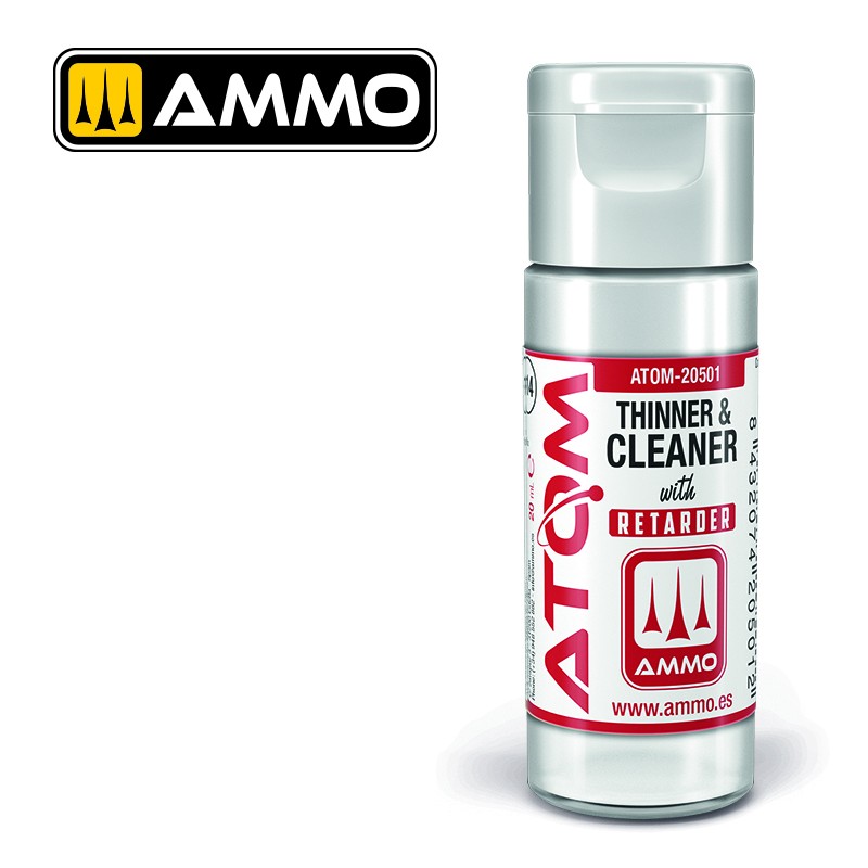 Ammo ATOM Thinner and Cleaner with Retarder 20ml razređivač
Razređivač za atom boje sa retarderom