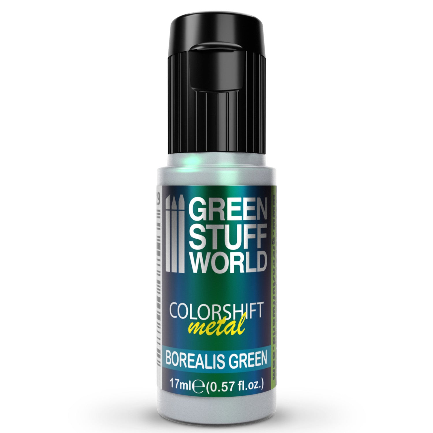 Chameleon Paint Borealis Green – prikaz bočice i vizuelni interference efekt za kreativne projekte