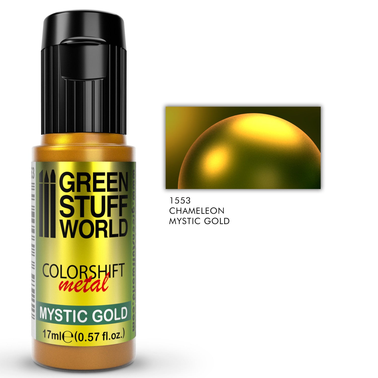 Detalj Chameleon Paint Mystic Gold – metalik interference efekat zlato-zelenih prelaza za minijature i modele