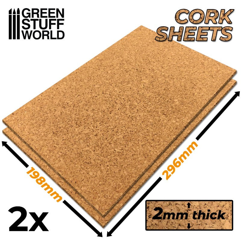 Cork Sheet 2mm x2 | Pluta ploča 2mm x2 198x298mm