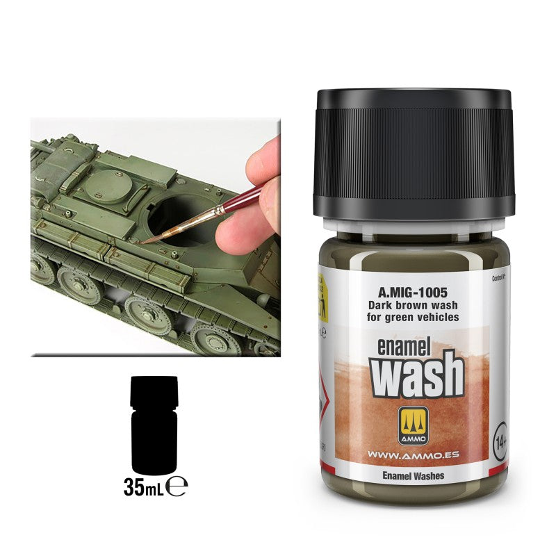 Ammo Wash Dark Brown for Green Vehicles (Tamno braon wash za zelena vozila)