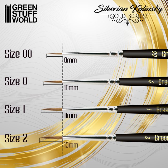 GOLD SERIES Kolinsky Brush Size 2 | Profesionalna četkica za minijature