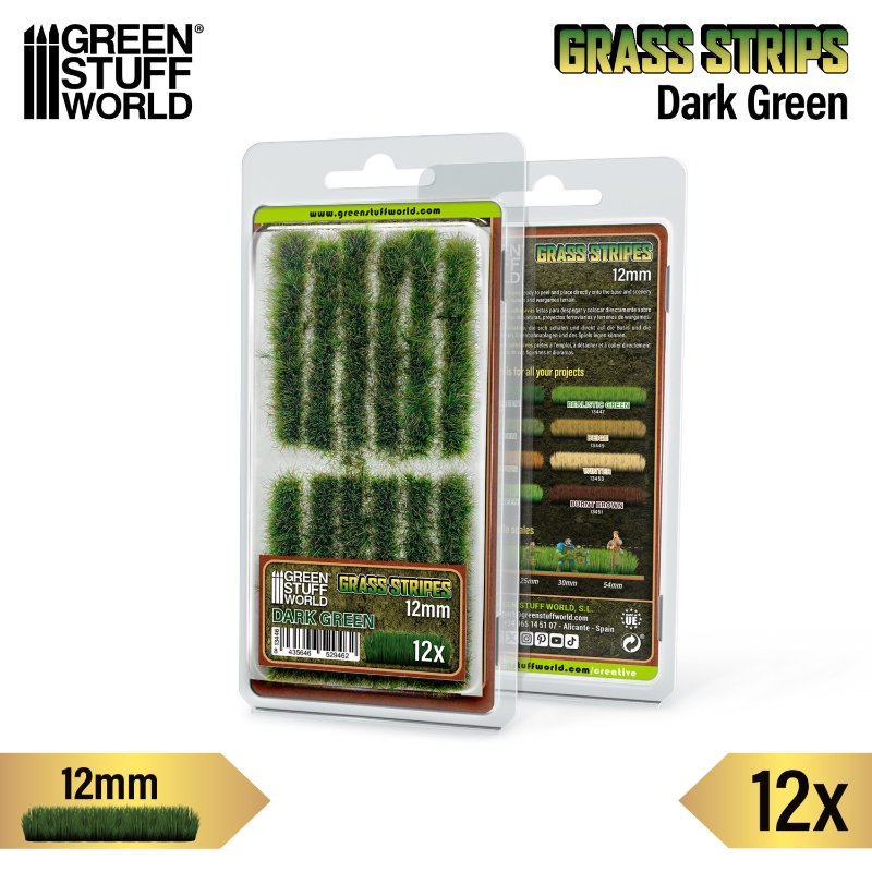 Grass Tuft Strips 12mm Dark Green | Trake trave 12mm tamno zelene