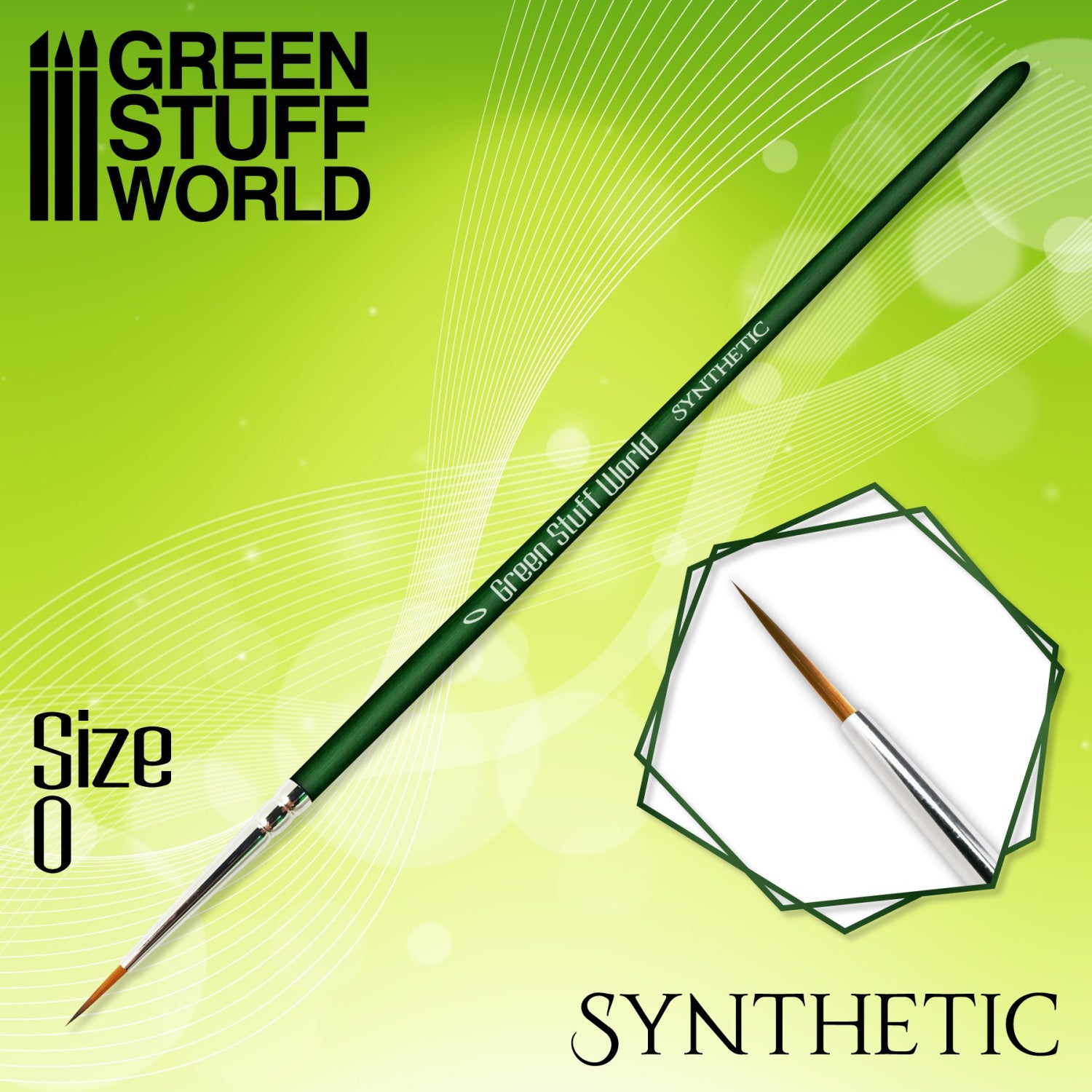 Green Series Synthetic Brush Size 0 – sintetička modelarska četkica za precizno farbanje minijatura