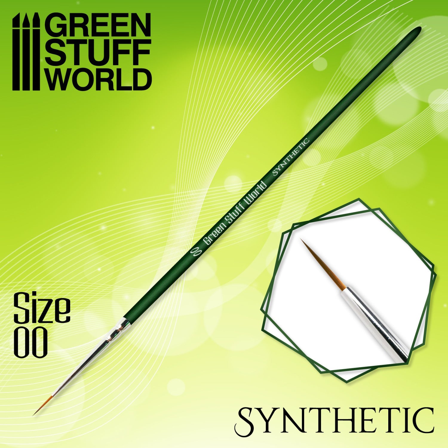 Green Series Synthetic Brush Size 00 – sintetička modelarska četkica veličine 00 za ultra precizno farbanje minijatura