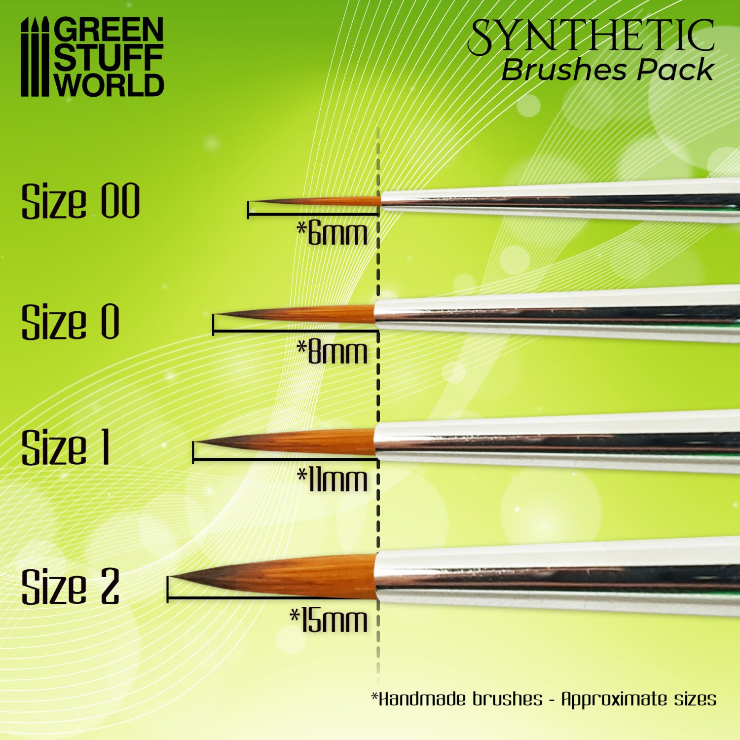 Prikaz četkice Green Series Synthetic Brush Size 0 – detalji vlakana za fine poteze i miniature