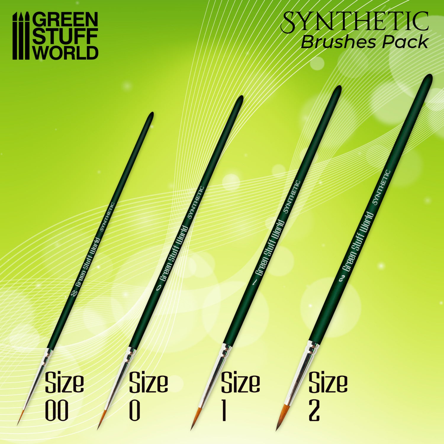 Synthetic Brushes - GREEN SERIE PACK x4