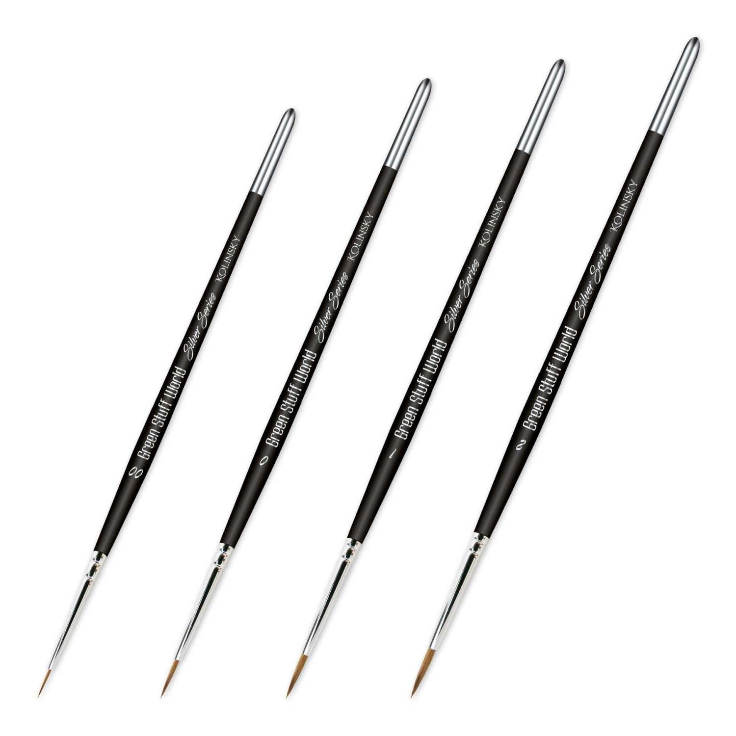 Kolinsky Brushes - SILVER SERIE PACK x4