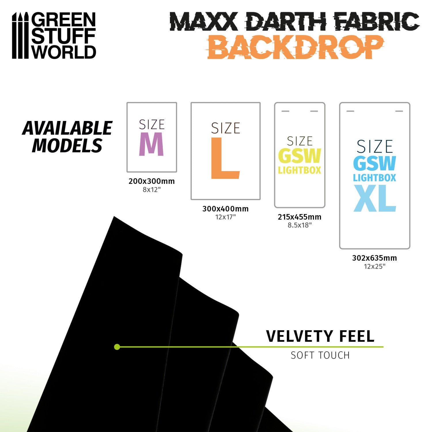 Black Maxx Darth Backdrop - L 300x400mm | Ultra Crna Pozadina