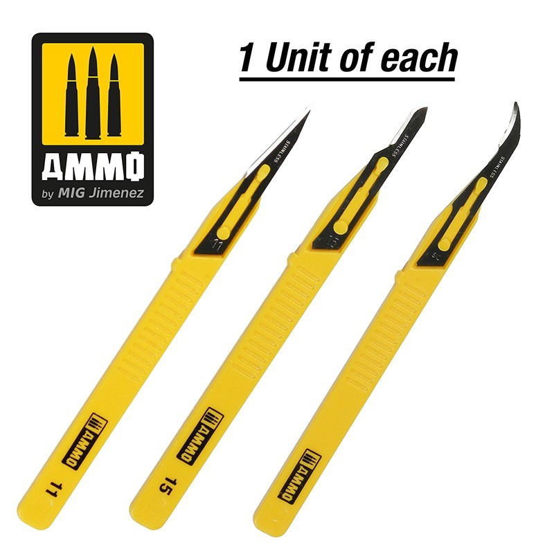 Ammo Mini Blade Set 3 pcs sečiva za modelarski skalpel
Set mini sečiva za makete