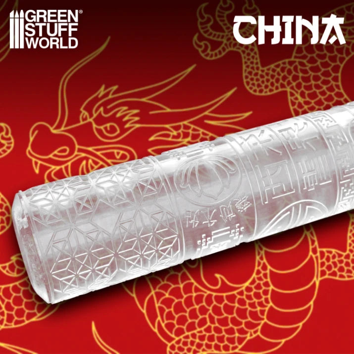 Teksturirani valjak sa kineskim motivima za modeliranje