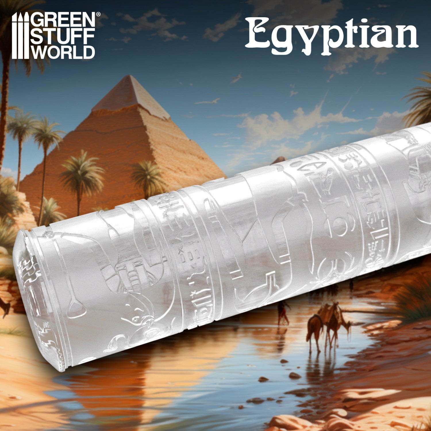 Teksturirani valjak sa egipatskim hijeroglifima za modeliranje