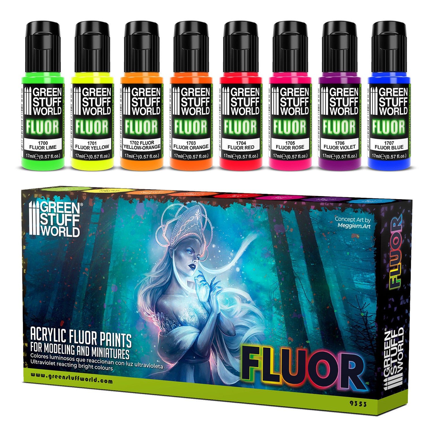 Fluorescent Paints Set – 8 boja | Fluorescentne akrilne boje