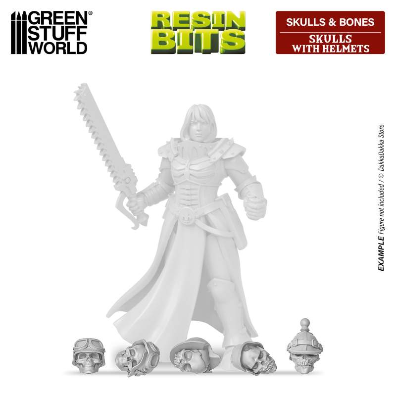 Resin Skulls with Helmets Set | Set smolastih lobanja sa kacigama (40 kom, 1:48 razmera)