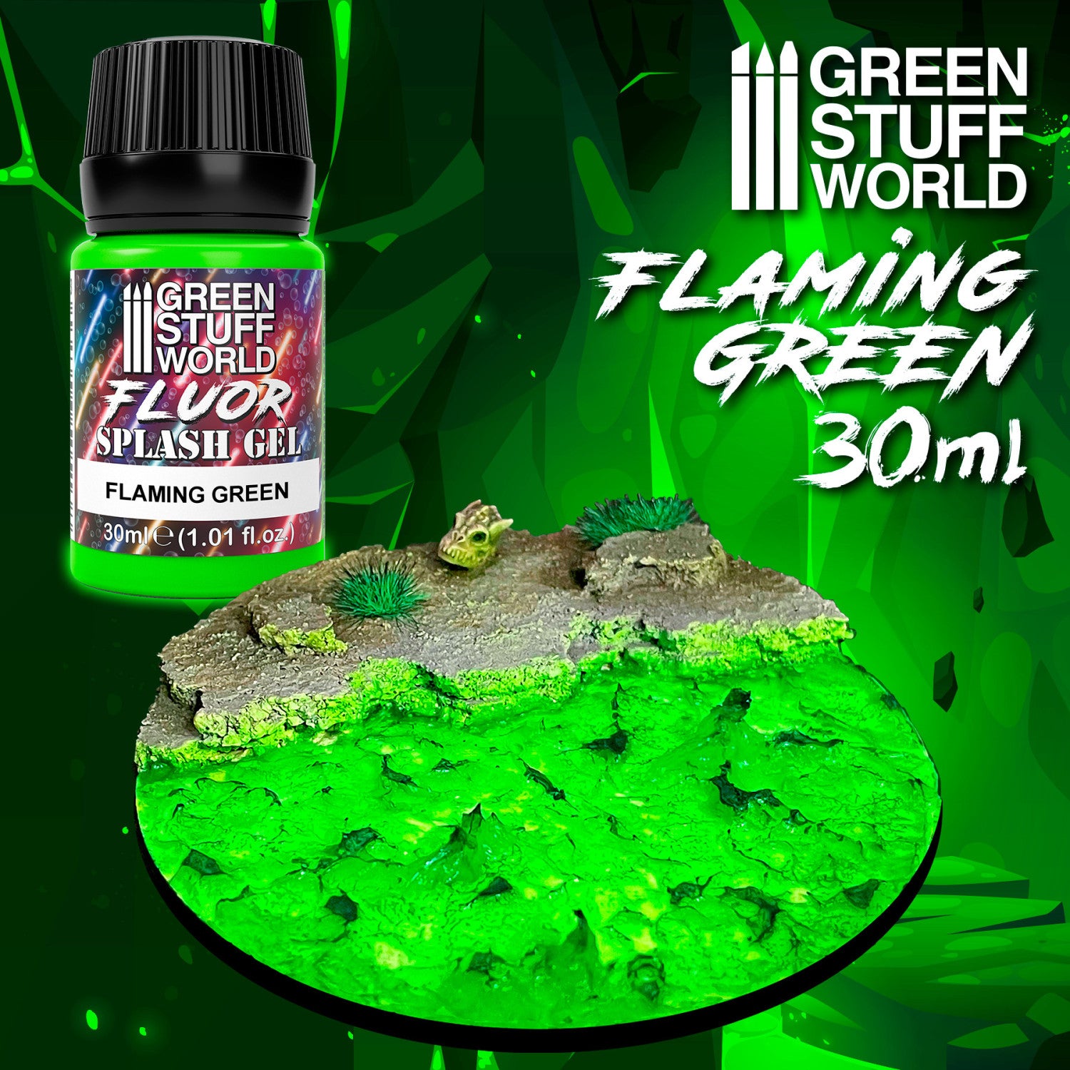 Fluorescentni zeleni teksturni gel za makete i figure – efekat vatre i fantazijskih scena