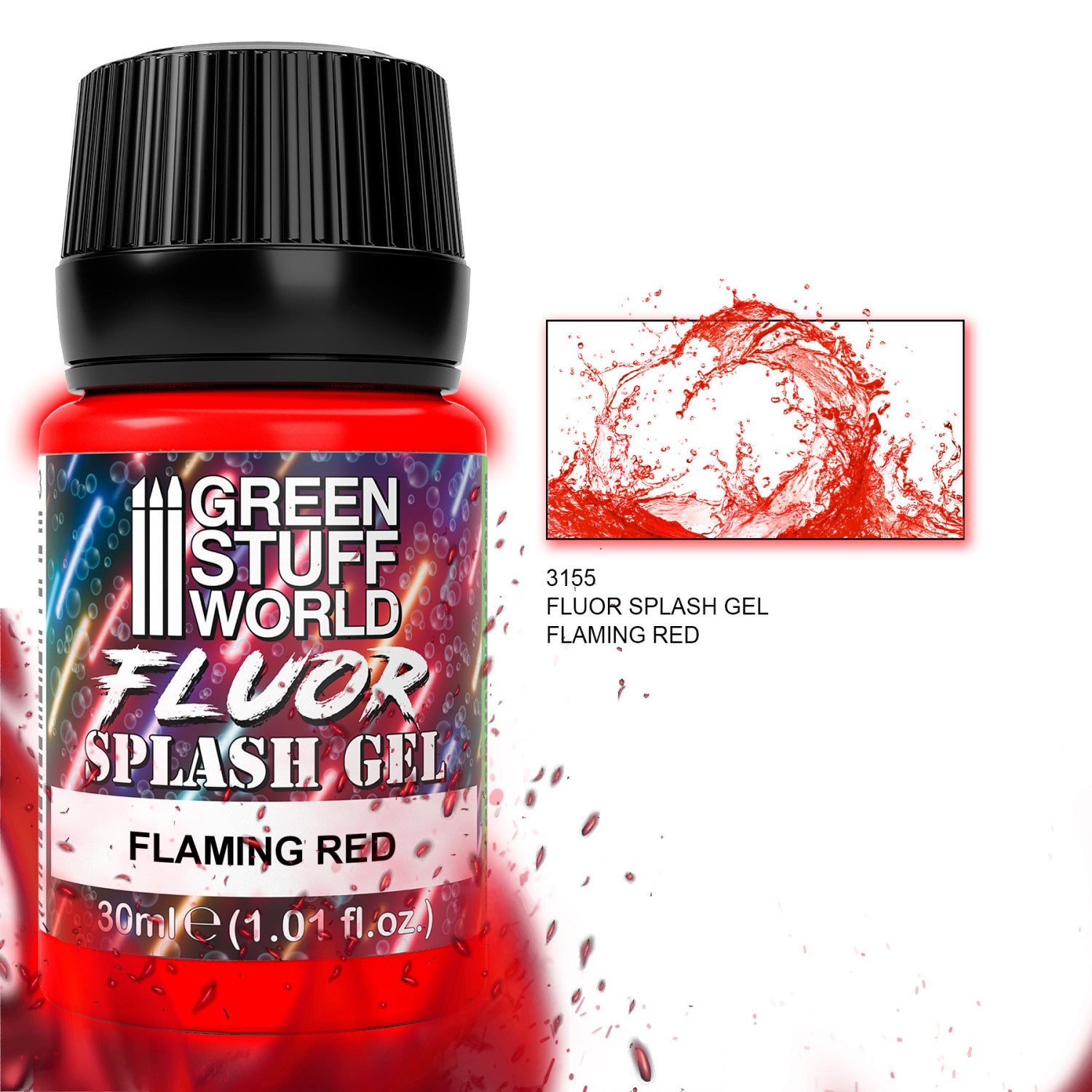Splash Gel Flaming Red Fluor 30ml – akrilni gel za realističan efekat plamena i magme na figurama i dioramama