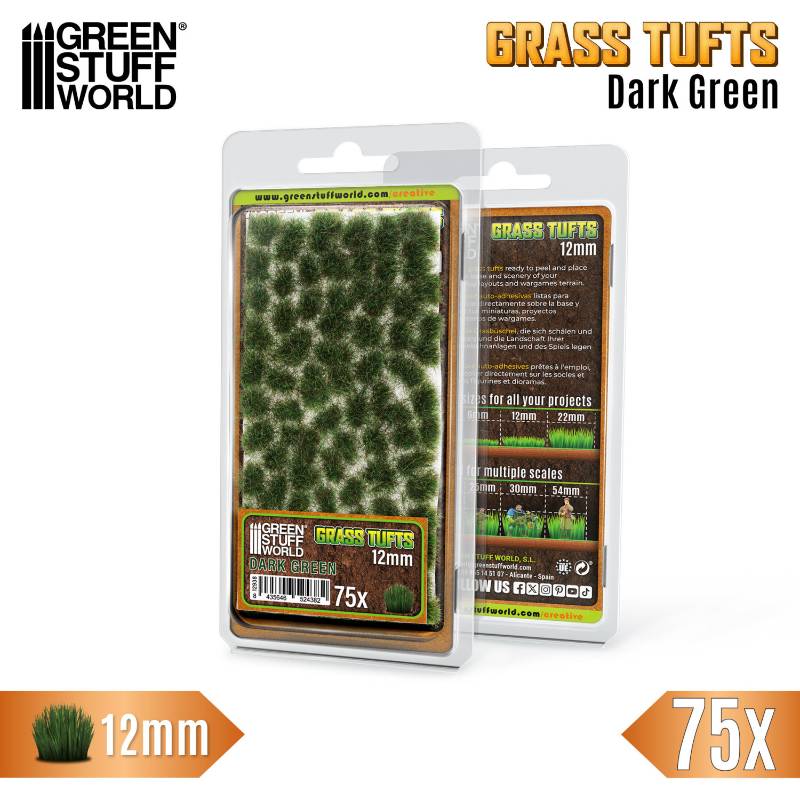 Static Grass Tufts 12mm Dark Green | Buseni trave 12mm tamno zeleni