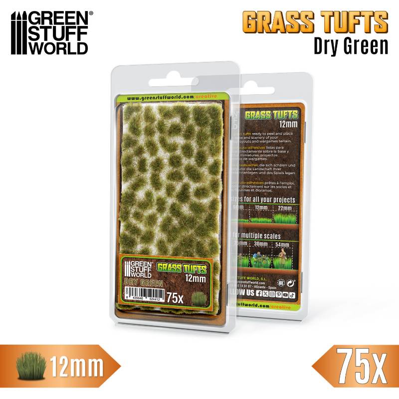 Static Grass Tufts 12mm Dry Green | Buseni trave 12mm suvo zeleni