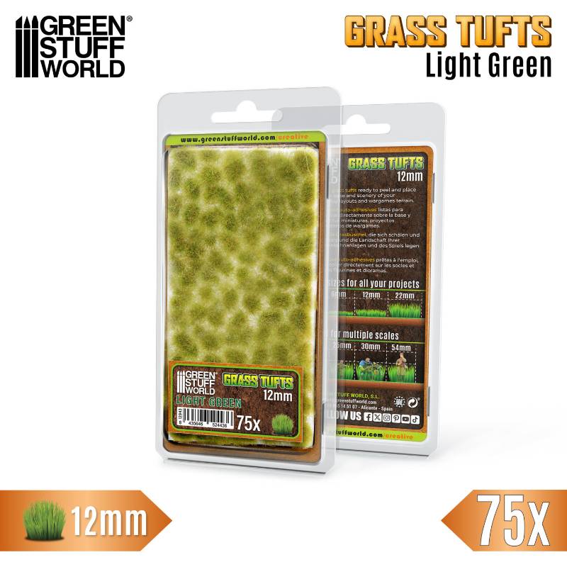 Static Grass Tufts 12mm Light Green | Buseni trave 12mm svetlo zeleni