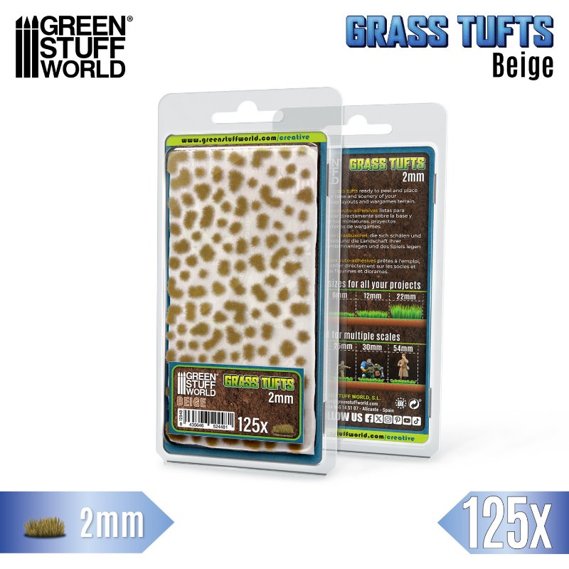 Static Grass Tufts 2mm Beige | Buseni trave 2mm bež