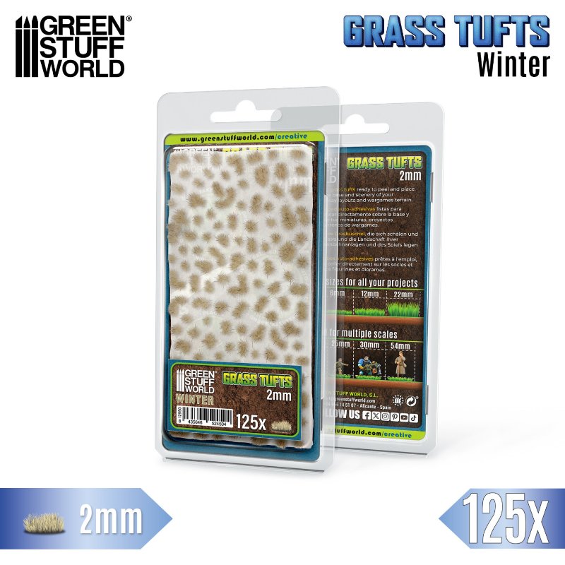 Static Grass Tufts 2mm Winter White | Buseni trave 2mm zimsko beli