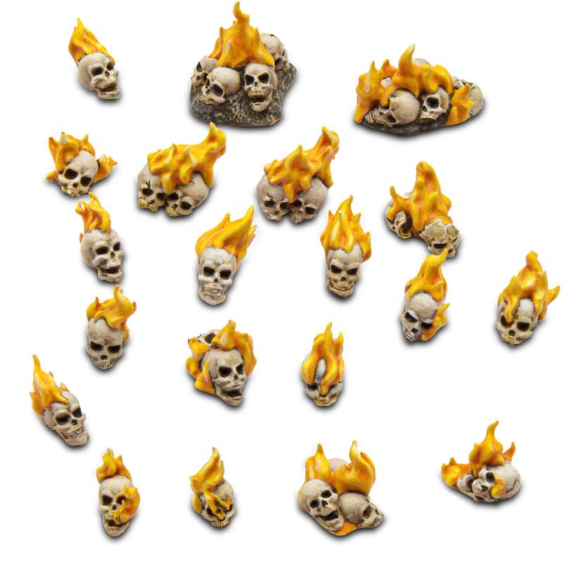Flaming Resin Skulls Set | Plamene smolaste lobanje set (30 kom, 1:48 razmera)