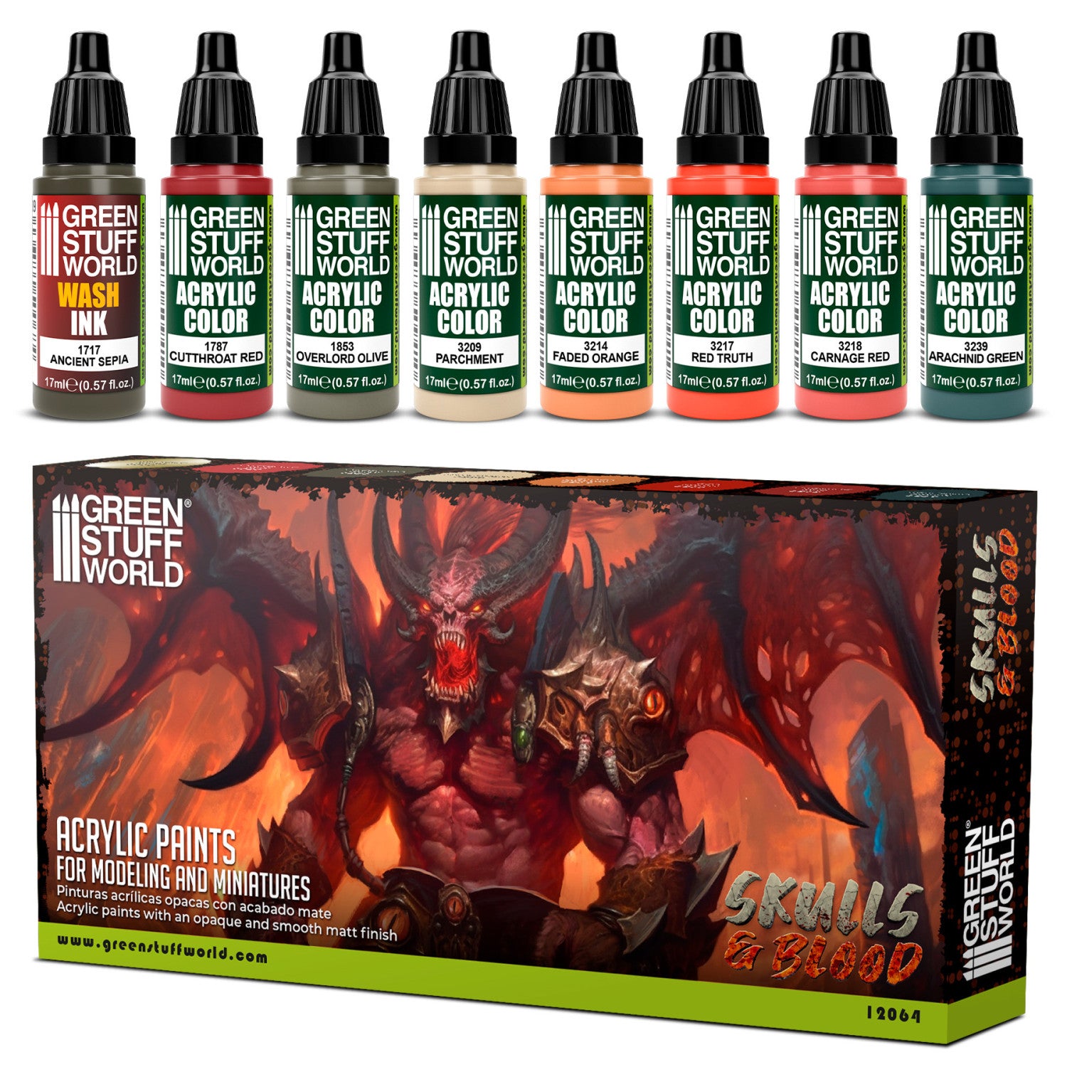 Paint Set - Skulls & Blood | Set Akrilnih Boja x8