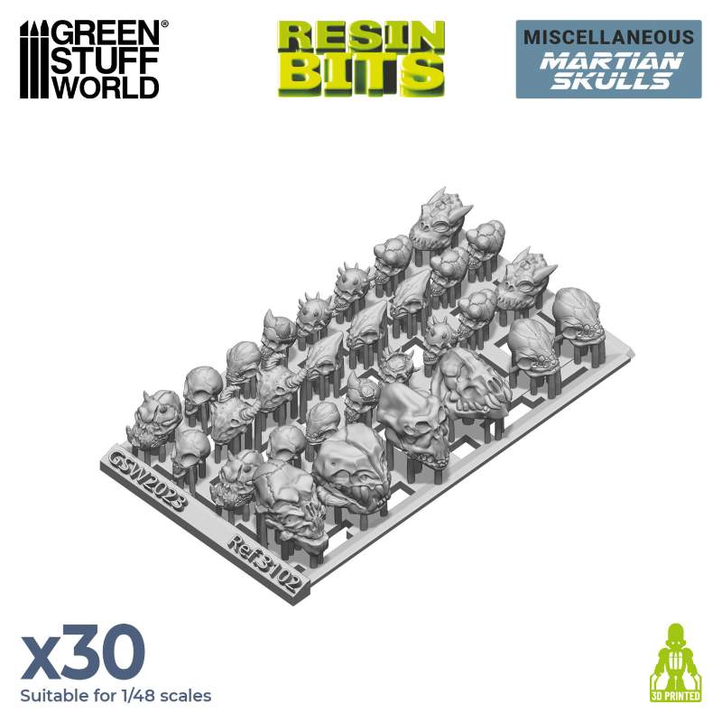 3D Printed Alien Skulls Set | 3D štampani set alien lobanja (21 kom, 1:48 razmera)