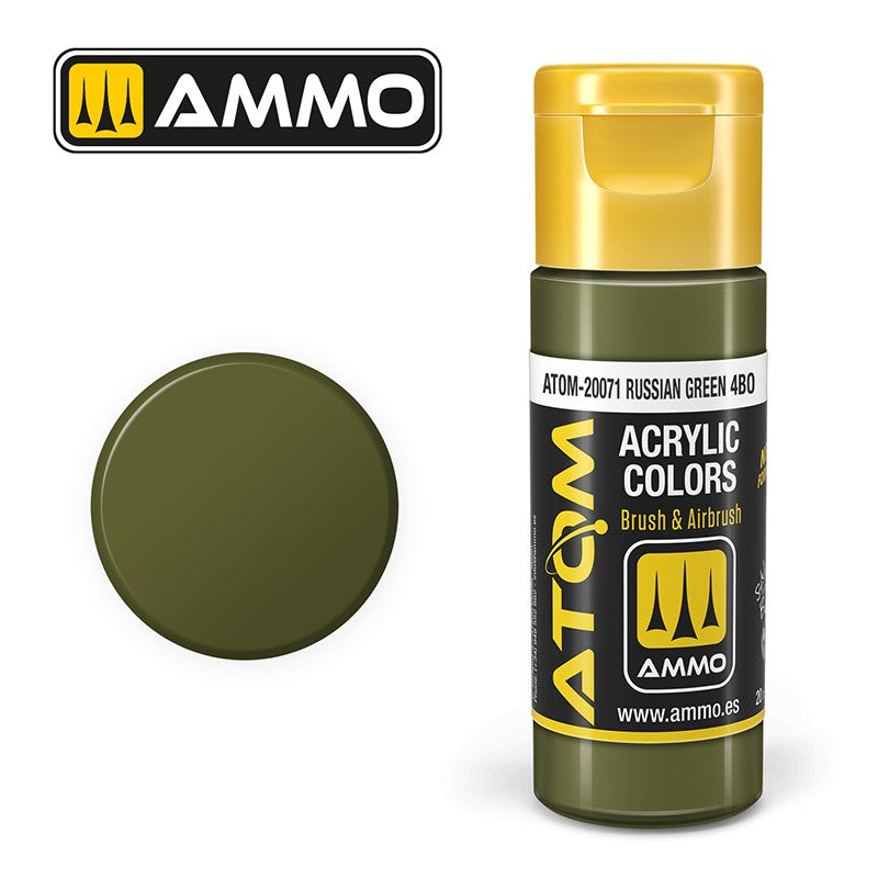 Ammo ATOM Color Russian Green 4BO akrilna boja za makete

Sovjetska zelena boja za modelarstvo