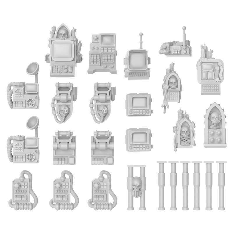 Computer Terminals with Skulls Set | Kompjuterski terminali sa lobanjama set (26 kom, 1:48 razmera)