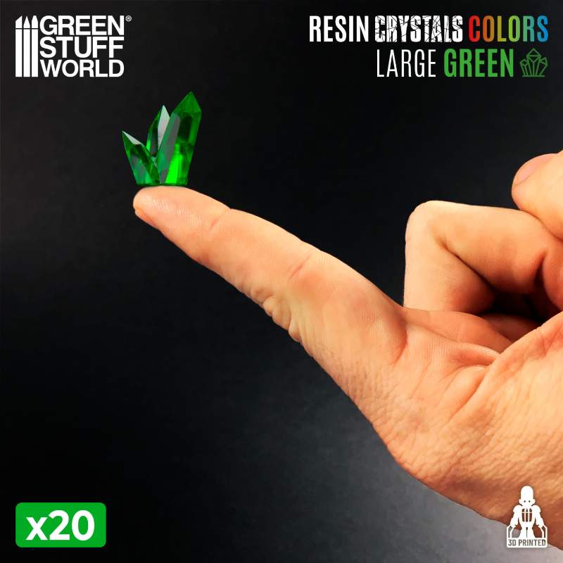 Green Resin Crystals Large | Zeleni smolasti kristali veliki 15-20mm (20 kom)
