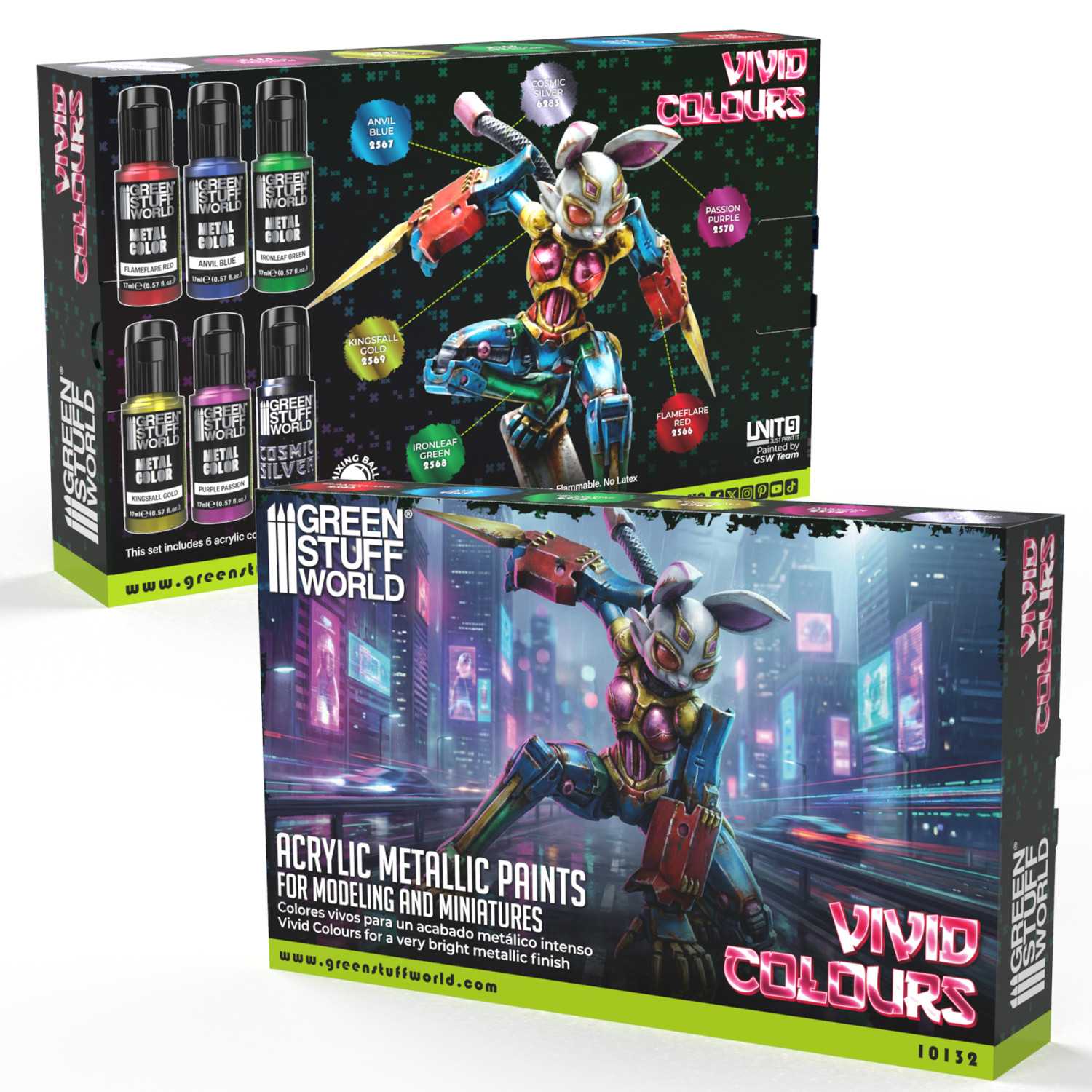 Paint Set - VIVID Metallic colours (Box x6)