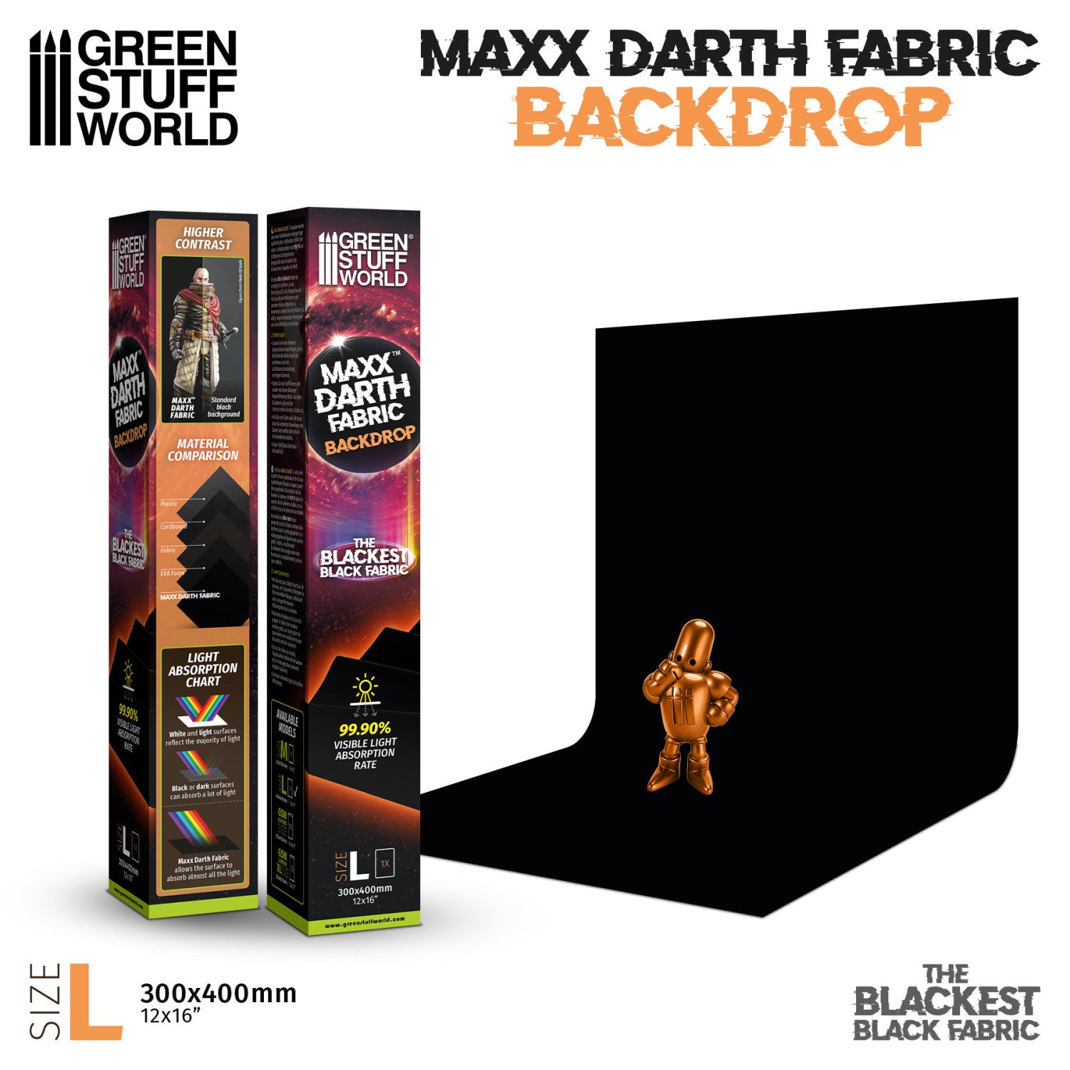 Black Maxx Darth Backdrop - L 300x400mm |  Ultra Crna Pozadina