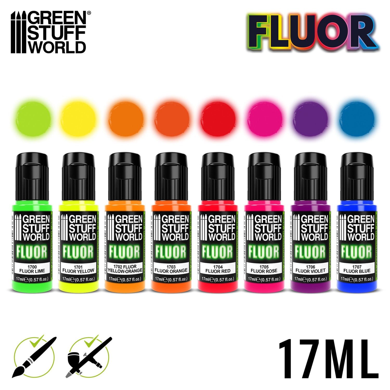 Fluorescent Paints Set – 8 boja | Fluorescentne akrilne boje