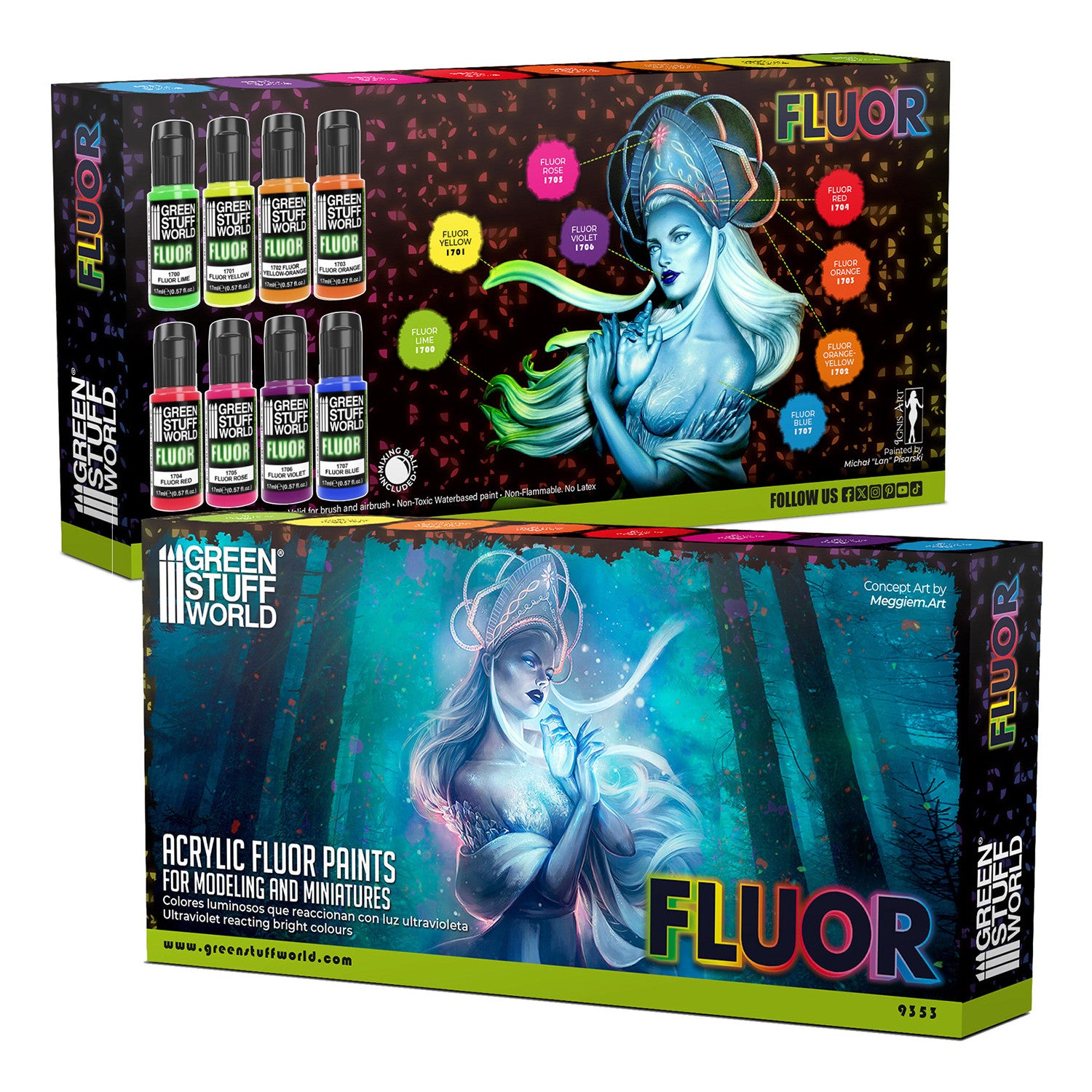 Fluorescent Paints Set – 8 boja | Fluorescentne akrilne boje