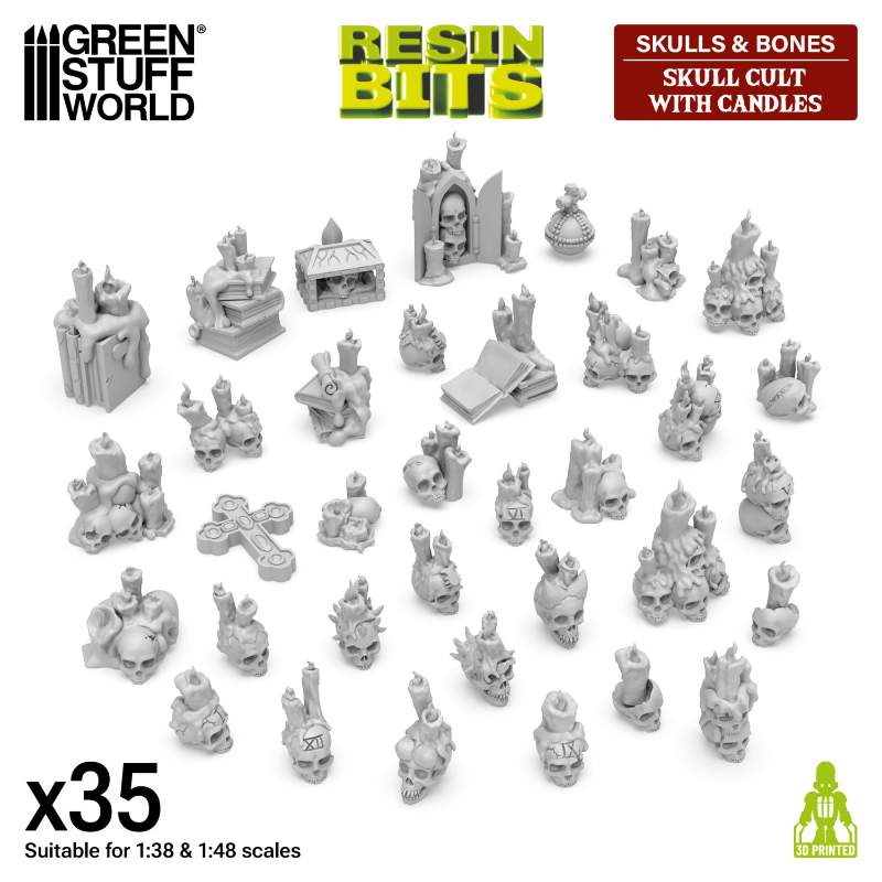 Skull Cult with Candles Set | Set kult lobanja sa svećama (35 kom, 1:48-1:35 razmera)
