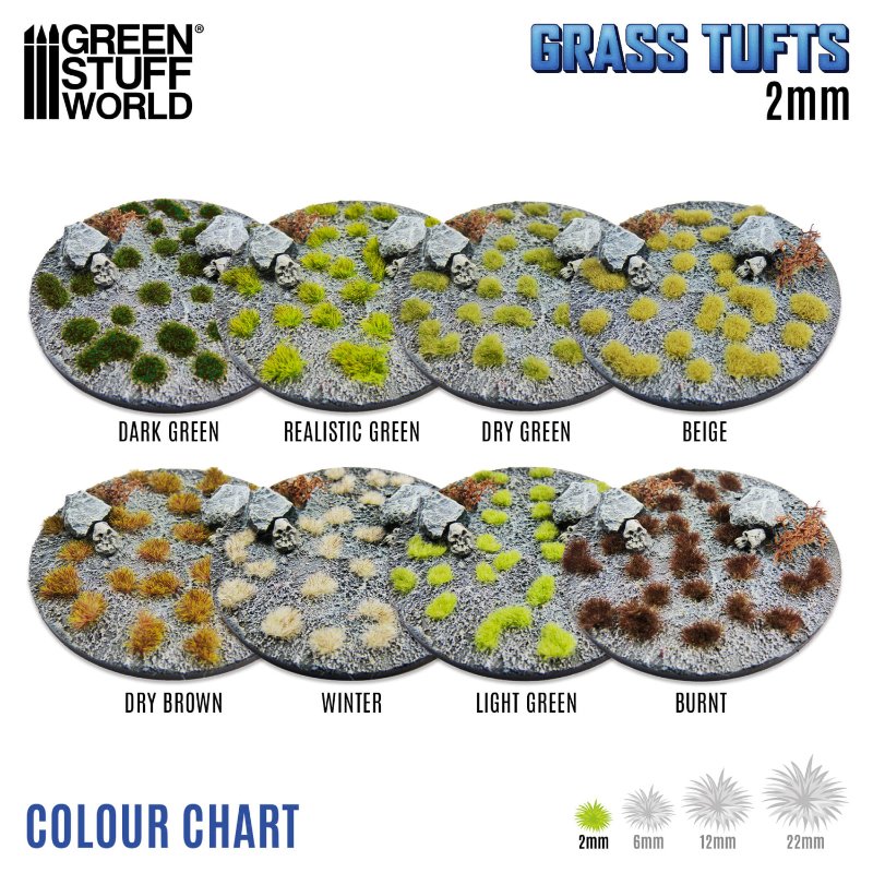 Static Grass Tufts 2mm Winter White | Buseni trave 2mm zimsko beli